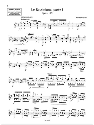 Le Rossiniane - Guitare - Mauro Giuliani - Partition - Guitare